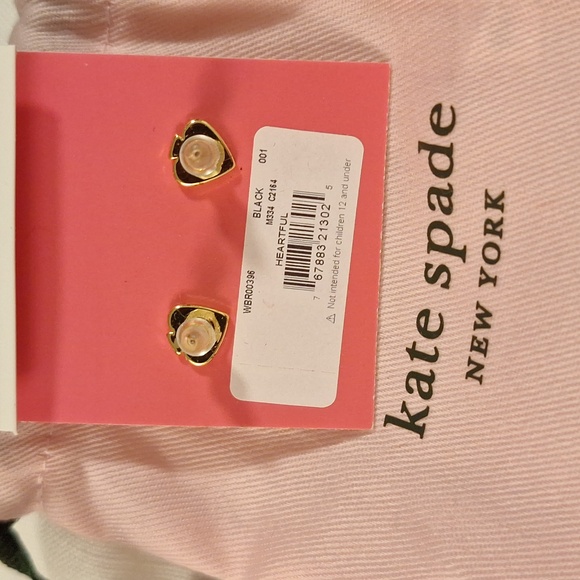 Kate Spade Gold Leather Hearts Pair of Earrings - Picture 2 of 2